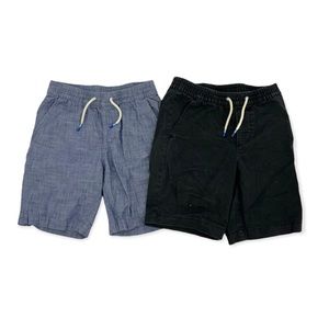 GAP Kids Easy Pull On Shorts Black & Chambray Blue - Set of 2; Size 10